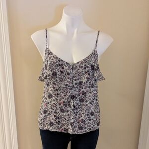 American Eagle floral ruffle spaghetti strap tank size S